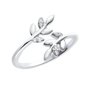 ピンキーリング 3号 5号 7号 9号 11号 レディース シルバー925 シルバー イエローゴールド 葉 リーフデザイン ジルコニア sv925 リング 指輪 LARA Christie ララクリスティー 女性 誕生日プレゼント