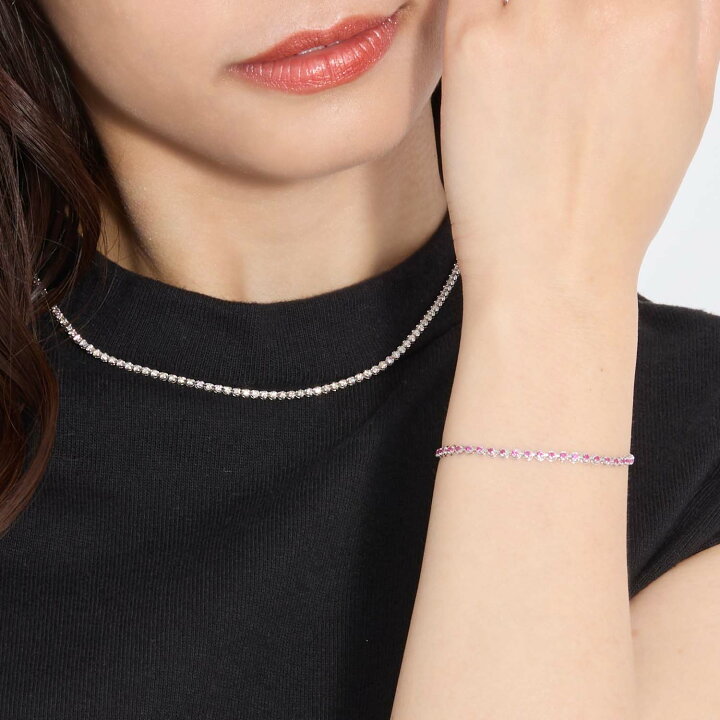 楽天市場】ブレスレット レディース テニスブレスレット ルビー 56石 