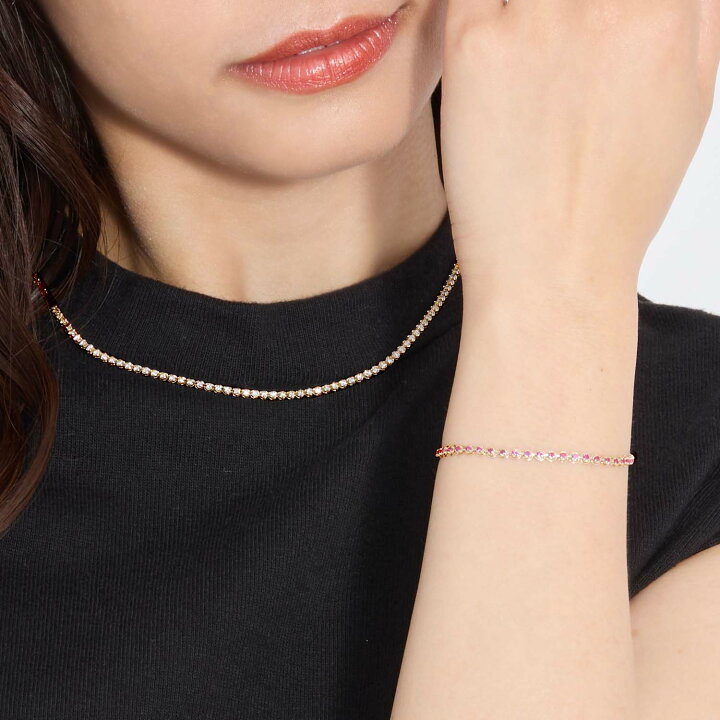 楽天市場】ブレスレット レディース テニスブレスレット ルビー 56石 
