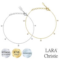 ララクリスティー ダイヤモンド ブレスレット 0.15ct プラチナ PT900 k18 ゴールド ベイビーズ ブレスlb5…