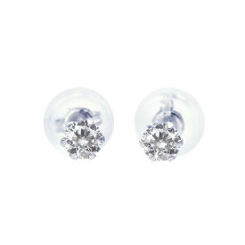 ララクリスティー ピアス レディース プラチナ 天然ダイヤモンド天然ダイヤモンド SIクラス シャンパンカラー PT900 計0.1ct 6本爪 スタッドピアス