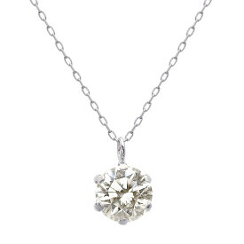 ララクリスティー ネックレス レディース 天然ダイヤモンド天然ダイヤモンド SIクラス シャンパンカラー PT900 0.5ct 6本爪 プラチナネックレス