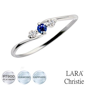 リング 指輪 レディース 天然ダイヤモンド 0.05ct PT900 K18 ゴールド ブルーサファイア リング LARA Christie ララクリスティー プラチナム コレクション lr71-0005 女性 誕生日プレゼント