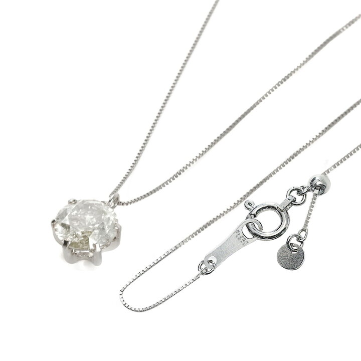 楽天市場】ネックレス レディース PT 天然ダイヤモンド 1ct 6本爪 