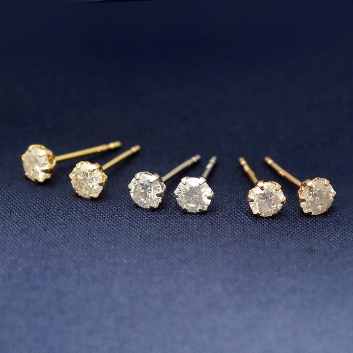 楽天市場】ダイヤモンド ピアス レディース 一粒ダイヤ 計.01ct/0.2ct 