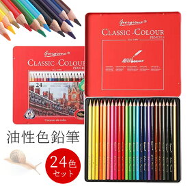 色鉛筆 24色 セット 油性 色鉛筆 スケッチ 画材 大人 子供 こども 夏休み 鉛筆 筆記具 文房具 お絵かき 塗り絵 ぬり絵 単色 色えんぴつ 文具