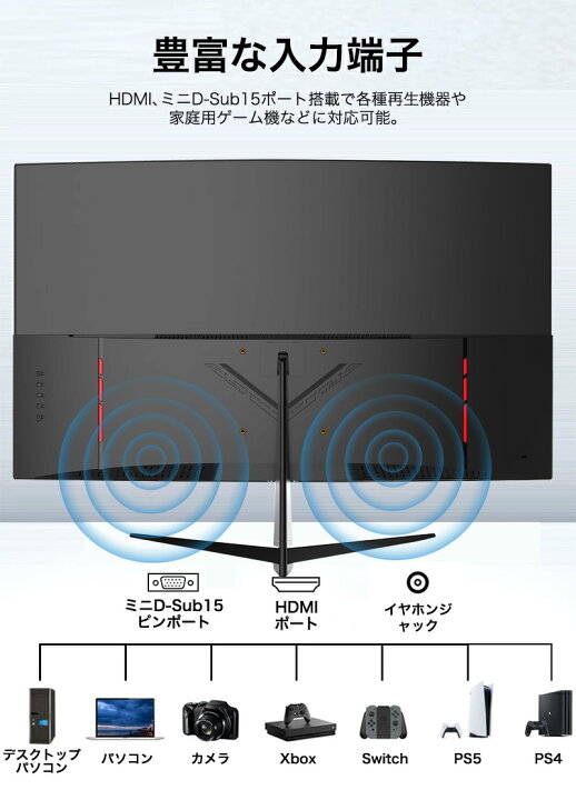 楽天市場】31.5型 曲面 湾曲率3000R フルHD 超薄型 スピーカー内蔵 