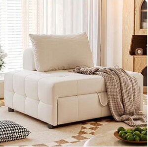 【8%クーポン有】コンパクトソファ ソファベッド カウチソファ 幅85cm 1人掛け 一人用 完成品 組立不要 クッション付き テディベルベット生地 合皮 おしゃれ 北欧風 モダン 高級感 ボリューム