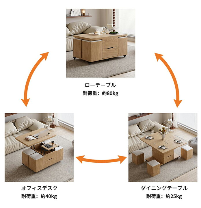 楽天市場】【最大3年保証】昇降式テーブル リフティングテーブル 