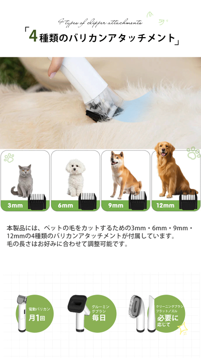 楽天市場】【最大2年保証】ペットグルーミング バリカン 電動バリカン