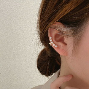 【2個セット】【穴あけ不要】パールビーズ14kコーティング イヤカフ キュービックジルコニア イヤーカフ リング イヤリングレディース イヤーカフ イヤークリップ フェイクピアス レディー