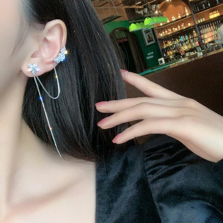 楽天市場】【1500円均一】フラウー 銀針ピアス イヤーカフ 