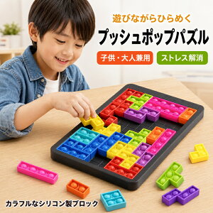 【ネコポス便送料無料】プッシュポップ バブル パズル ブロック スクイーズ 知育玩具 テトリス シリコン カラフル おも