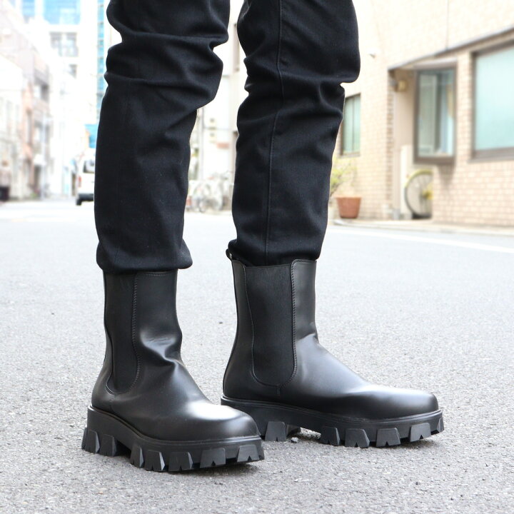 楽天市場】ブーツ メンズ サイドゴア 厚底 5cmヒール 身長アップ 脚長 