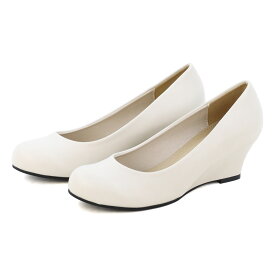 お買い物マラソン【最大15％OFFクーポン&P2倍】 パンプス 痛くない ウェッジソール 5.5cmヒール 歩きやすい ミドルヒール ラウンドトゥ スエード 合成皮革 レザー レディース 黒 ブラック ベージュ グレー 赤 通勤 オフィス おしゃれ 22-25cm No.5452 リバティードール