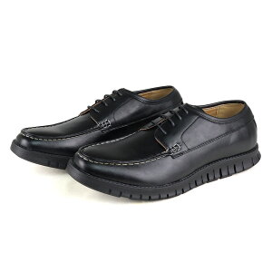 メンズ 革靴 スニーカー カジュアルシューズ モカシン レースアップ 屈曲性 インソール 合成皮革 レザー オフィスカジュアル コンフォート ブラック 3E 25-27cm No.5260 Dedes デデス