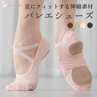 バレエ シューズ バレエシューズ (伸縮フィット 絞り紐なし) スプリットソール shoes-c ( 18〜27cm 伸び…