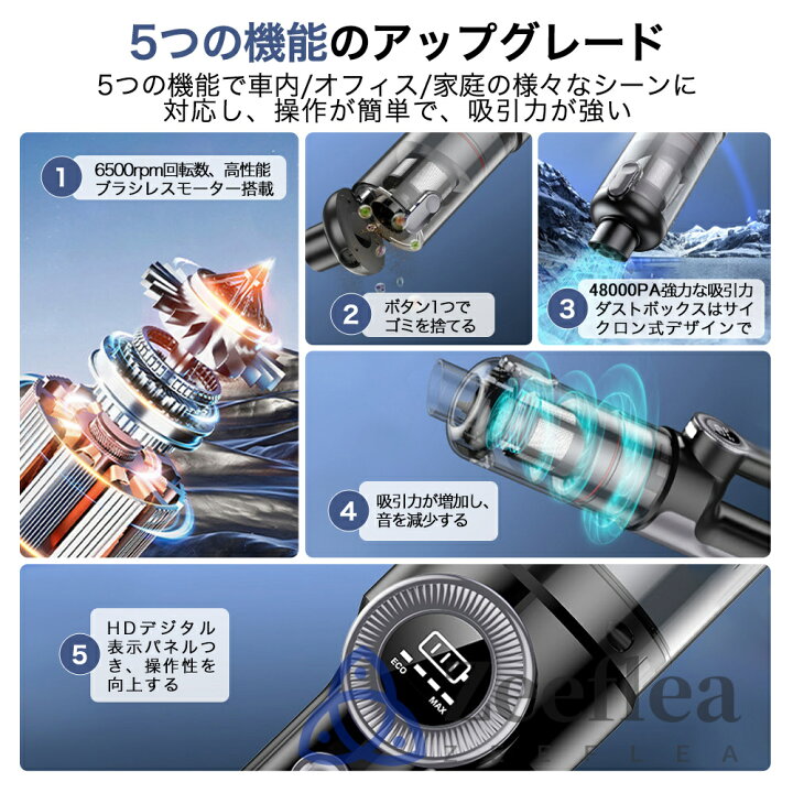 楽天市場】【楽天1位】掃除機 コードレス 充電式 乾湿両用 ハンディ 