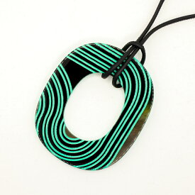 エルメス HERMES イスム ポップ ペンダント ネックレス ブルーキュラソー バッファローホーン 中古Aランク アクセサリー レディース 女性