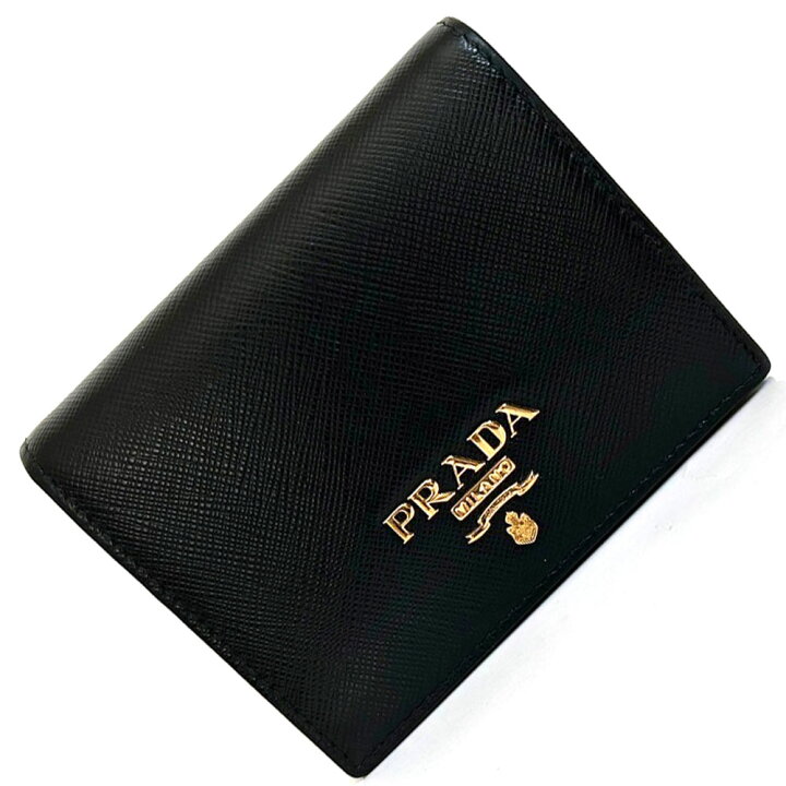 楽天市場】プラダ PRADA 二つ折り財布 1MV204 ブラック サフィアーノ 