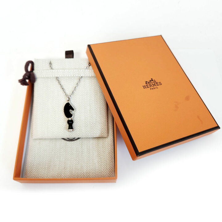 楽天市場】エルメス HERMES カヴァリエ ネックレス - ブラック 