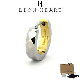 ライオンハート ピアス メンズ カッティング フープ ピアス メンズ サージカルステンレス LH-03EA0115 LION HEART ステンレス アレルギーフリー メンズピアス 片耳用 1点売り クリスマス 誕生日 プレゼント ギフト 彼氏 【ネコポス】 ブランド 人気