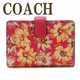 コーチ COACH 財布 レディース 二つ折り財布 フローラル 花 ピンク 3497IMPMC ブランド 人気