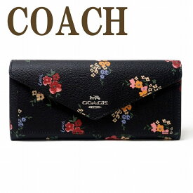 コーチ COACH 財布 レディース 長財布 花 ブラック 黒 7090SVA47 ブランド 人気