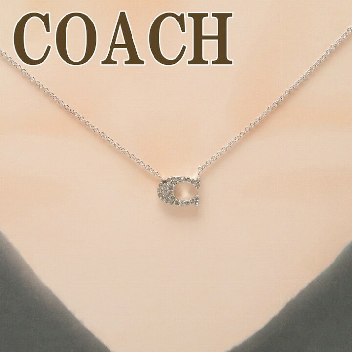 コーチ ネックレス COACH アウトレット パヴェ シグネチャー Cロゴ 