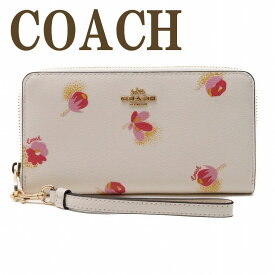 コーチ COACH 財布 レディース 長財布 花 ストラップ ラウンドファスナー ピンク C6046IMCAH ブランド 人気