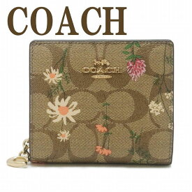 コーチ COACH 財布 レディース 二つ折り財布 花 ピンク C8734IME7V ブランド 人気