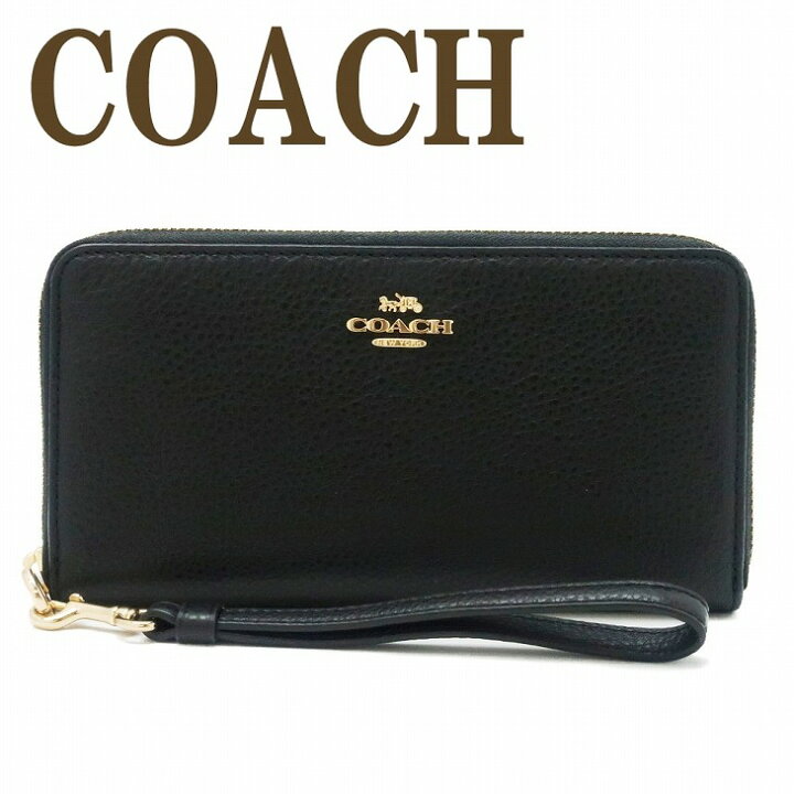 コーチ COACH 財布 レディース 長財布 ストラップ ラウンドファスナー  