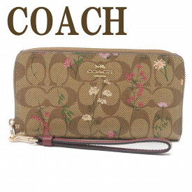 コーチ COACH 財布 レディース 長財布 花 ストラップ ラウンドファスナー ピンク C8736IME7V ブランド 人気