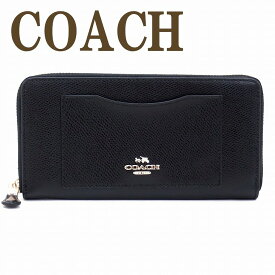 コーチ 長財布 COACH 財布 レディース ラグジュアリー クロスグレーン レザー アコーディオンジップ ラウンドファスナー 54007IMBLK ブランド 人気