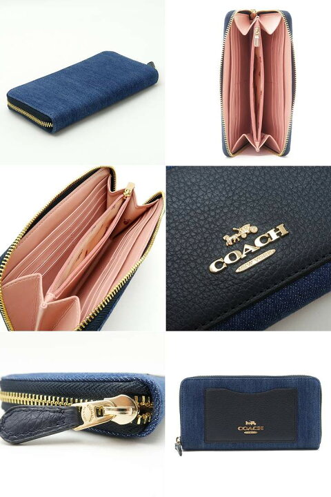 楽天市場】コーチ COACH 財布 レディース 長財布 デニム レザー 