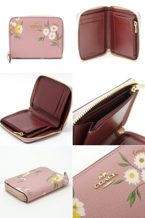楽天市場】コーチ 財布 COACH 二つ折り 財布 レディース 花柄 ピンク  
