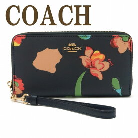 コーチ COACH 財布 レディース 長財布 花 ストラップ ラウンドファスナー C8694IMF23 ブランド 人気