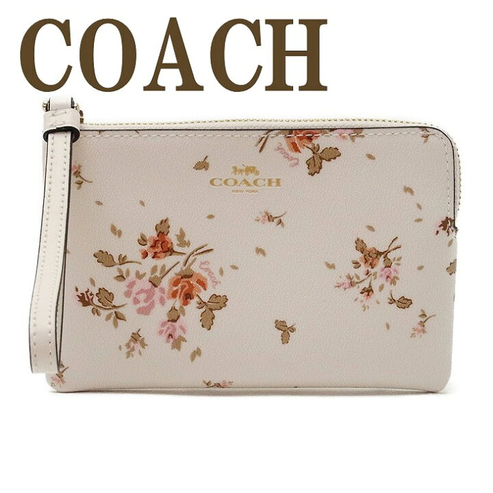楽天市場 コーチ Coach ポーチ レディース 財布 ハンドポーチ スマホケース リストレット レザー 花柄 ピンク imcah ネコポス ブランド 人気 贅沢屋