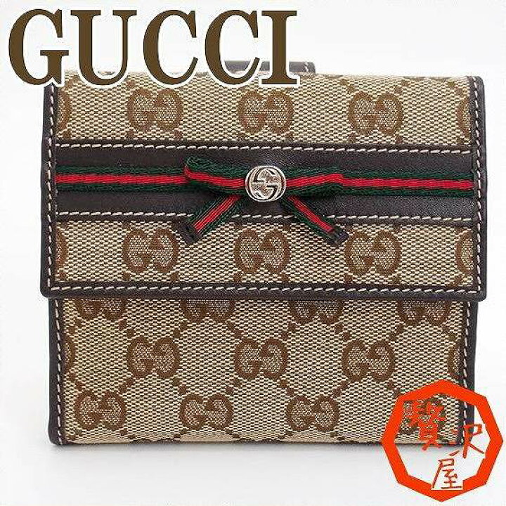 楽天市場】グッチ GUCCI 財布 二つ折り財布 レディース リボン 