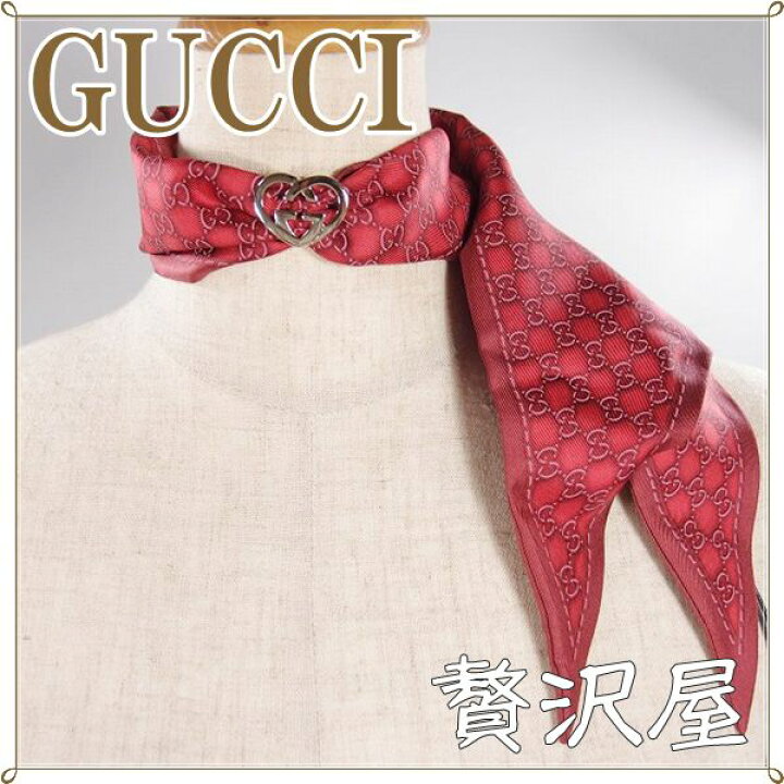 楽天市場】グッチ GUCCI スカーフ ハート チャーム シルク スカーフ  