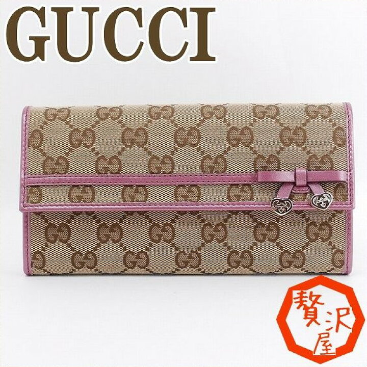 楽天市場】グッチGUCCI 財布 長財布 レディース ハート リボン GG 