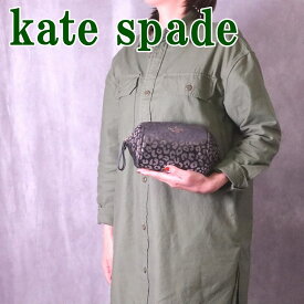 ケイトスペード バッグ KateSpade ポーチ コスメポーチ 化粧ポーチ ロゴ ブラック 黒 ラメ K9285-001 ブランド 人気