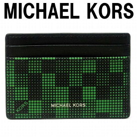 マイケルコース MICHAEL KORS メンズ カードケース 名刺入れ 定期券入れ パスケース チェック 36S0LGFD1R-BLACP 【ネコポス】 ブランド 人気