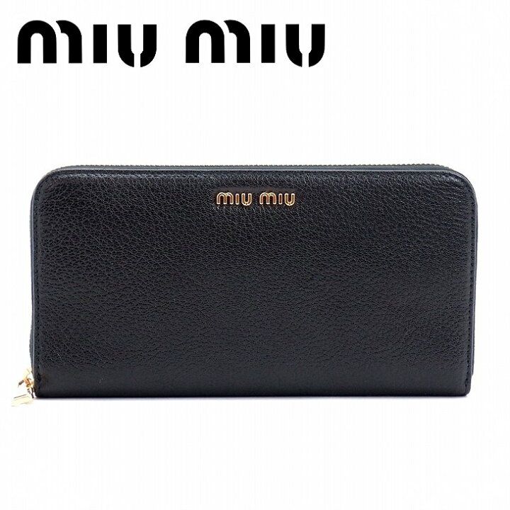 楽天市場】ミュウミュウ 財布 miumiu 長財布 レザー ラウンド 