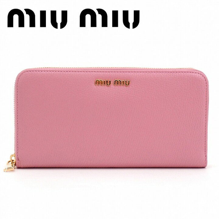 楽天市場】ミュウミュウ 財布 miumiu 長財布 ピンク レザー ラウンド  