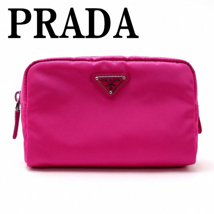 楽天市場 イタリア買付 プラダ Prada ポーチ コスメポーチ 化粧ポーチ ピンク 小物 ロゴ 1na021 Zmx F0029 ブランド 人気 贅沢屋