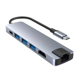 USB Type C ハブ6in1 USB3.0ポート HDMI出力 4K対応 PD給電 Micro type-c ハブ MacBookPro　MacBook2016 Chromebook Pixel R13 type-cパソコン　任天堂switch対応