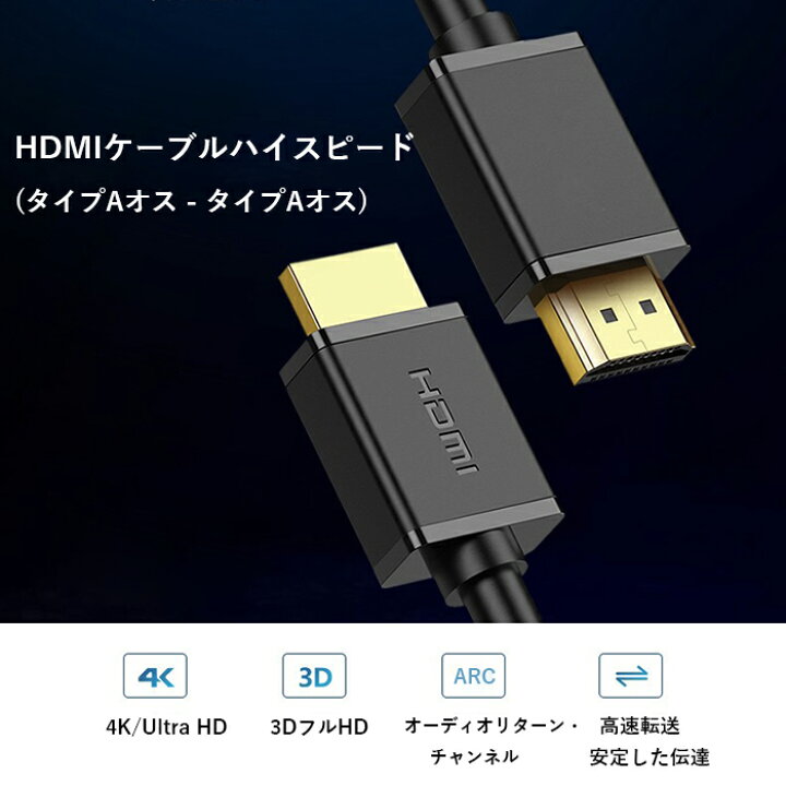 HDMI延長ケーブル 3m 3メートル ハイスピード Ver1.4 FullHD 3D フルハイビジョン 1080P オス-メス 送料無料 国内発送