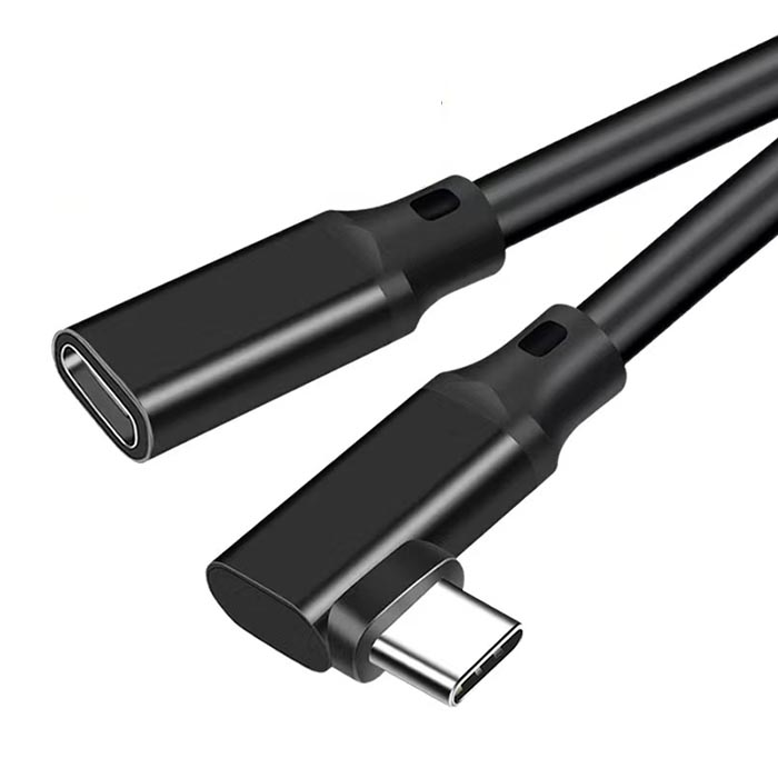  L型 USB-C → L型 USB-C 延長ケーブル　Thunderbolt3 互換  eMarker内蔵 USB 3.2Gen2対応 USB Type C to USB Cケーブル (Gen2) PD 高速データ転送 10Gbps 最大5A100W給電 MacBook Nexus 6P Chromebook Nintendo Switch 4k