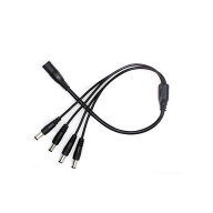 【送料無料】防犯カメラ取り付け用 外径5.5mm×内径2.1mm 4分岐 長さ40cm DCジャック付き電源ケーブル